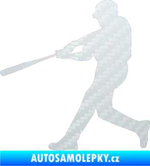 Samolepka Baseball 014 levá 3D karbon bílý