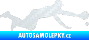 Samolepka Baseball 015 pravá 3D karbon bílý