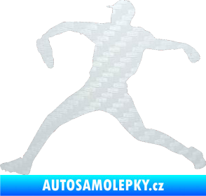 Samolepka Baseball 019 levá 3D karbon bílý