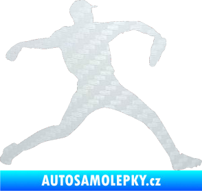 Samolepka Baseball 019 pravá 3D karbon bílý