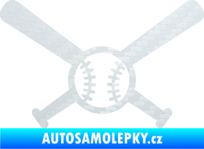 Samolepka Baseball míček a pálky 3D karbon bílý