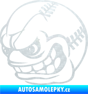 Samolepka Baseballový míček 001 levá s obličejem 3D karbon bílý