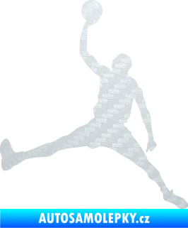Samolepka Basketbal 016 levá 3D karbon bílý