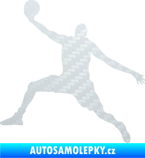 Samolepka Basketbal 002 levá 3D karbon bílý