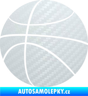 Samolepka Basketbalový míč 001 3D karbon bílý