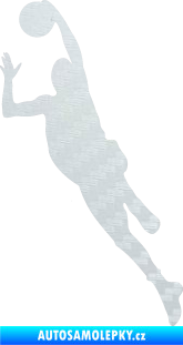 Samolepka Basketbal 003 levá 3D karbon bílý
