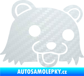 Samolepka Bear pravá 3D karbon bílý