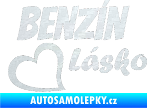 Samolepka Benzín Lásko 3D karbon bílý