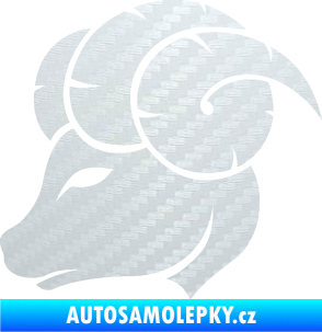 Samolepka Beran zvěrokruh 002 levá 3D karbon bílý