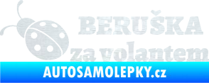 Samolepka Beruška za volantem 3D karbon bílý