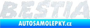 Samolepka Bestia 3D karbon bílý