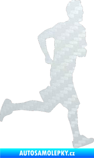 Samolepka Běžec 001 pravá 3D karbon bílý