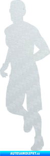 Samolepka Běžec 006 levá 3D karbon bílý