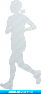 Samolepka Běžkyně 001 levá jogging 3D karbon bílý
