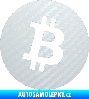 Samolepka Bitcoin 001 3D karbon bílý