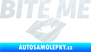 Samolepka Bite me  3D karbon bílý