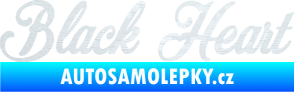 Samolepka Black Heart nápis 3D karbon bílý