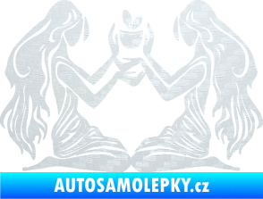 Samolepka Blíženci 005  3D karbon bílý