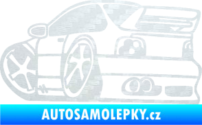 Samolepka BMW e46 karikatura levá 3D karbon bílý