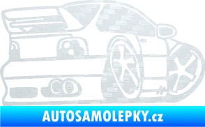Samolepka BMW e46 karikatura pravá 3D karbon bílý