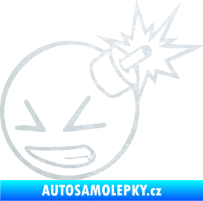 Samolepka Bomba 005 levá JDM styl 3D karbon bílý