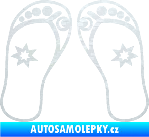 Samolepka Botičky 001 plážové žabky 3D karbon bílý