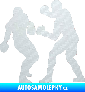 Samolepka Boxeři 001 levá 3D karbon bílý