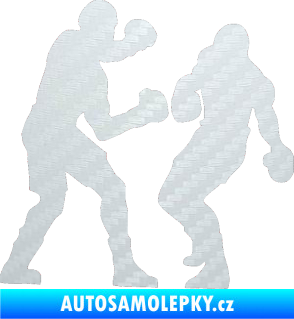 Samolepka Boxeři 001 pravá 3D karbon bílý