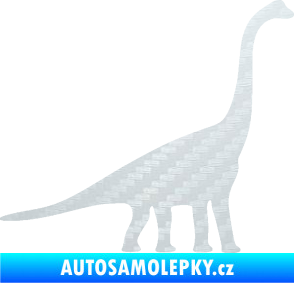 Samolepka Brachiosaurus 001 pravá 3D karbon bílý