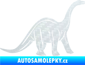Samolepka Brachiosaurus 003 pravá 3D karbon bílý