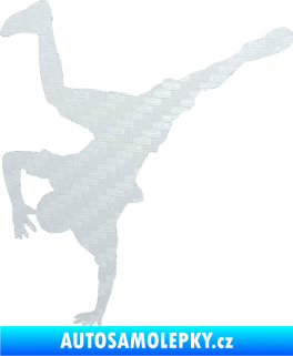 Samolepka Breakdance 001 levá 3D karbon bílý