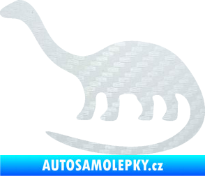 Samolepka Brontosaurus 001 levá 3D karbon bílý