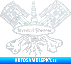 Samolepka Brutal power 3D karbon bílý