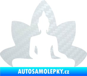Samolepka Budha 003 pravá  3D karbon bílý