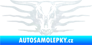 Samolepka Bůvolí lebka 001 trofej 3D karbon bílý