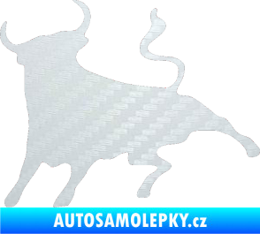 Samolepka Býk 002 levá 3D karbon bílý