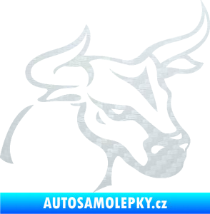 Samolepka Býk 005 pravá 3D karbon bílý