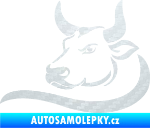 Samolepka Býk 008 levá 3D karbon bílý