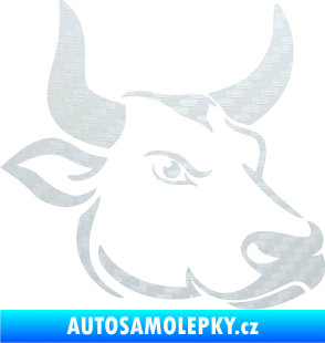 Samolepka Býk 009 pravá 3D karbon bílý