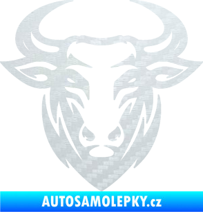 Samolepka Býk 010 3D karbon bílý
