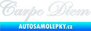Samolepka Carpe diem nápis užívej dne 3D karbon bílý