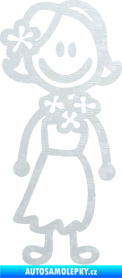 Samolepka Cartoon family slečna Hawai 3D karbon bílý