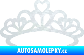 Samolepka Čelenka se srdíčky  3D karbon bílý