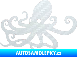 Samolepka Chobotnice 001 levá 3D karbon bílý