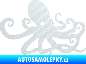 Samolepka Chobotnice 001 pravá 3D karbon bílý