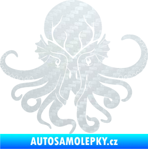 Samolepka Chobotnice 002 pravá 3D karbon bilý
