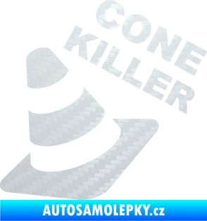 Samolepka Cone killer  3D karbon bílý