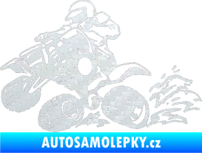 Samolepka Čtyřkolka 003 levá 3D karbon bílý