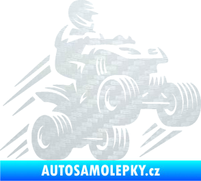 Samolepka Čtyřkolka 006 pravá 3D karbon bílý