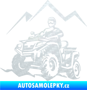 Samolepka Čtyřkolka 007 levá 3D karbon bílý
